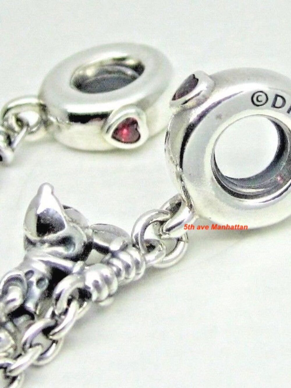 Pandora Disney Climbing Mickey Safety Chain / Authentic Pandora Silver Charms - Picture 5 of 5